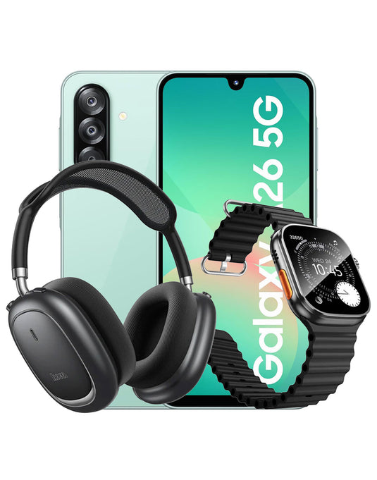 Samsung Galaxy A26 (2025) 8GB 256GB 5G Dual Sim Smart Phone - Mint (Brand New) + Bluetooth Headset (W68) + Smart Watch (Y42 Ultra) (Bundle Deal)