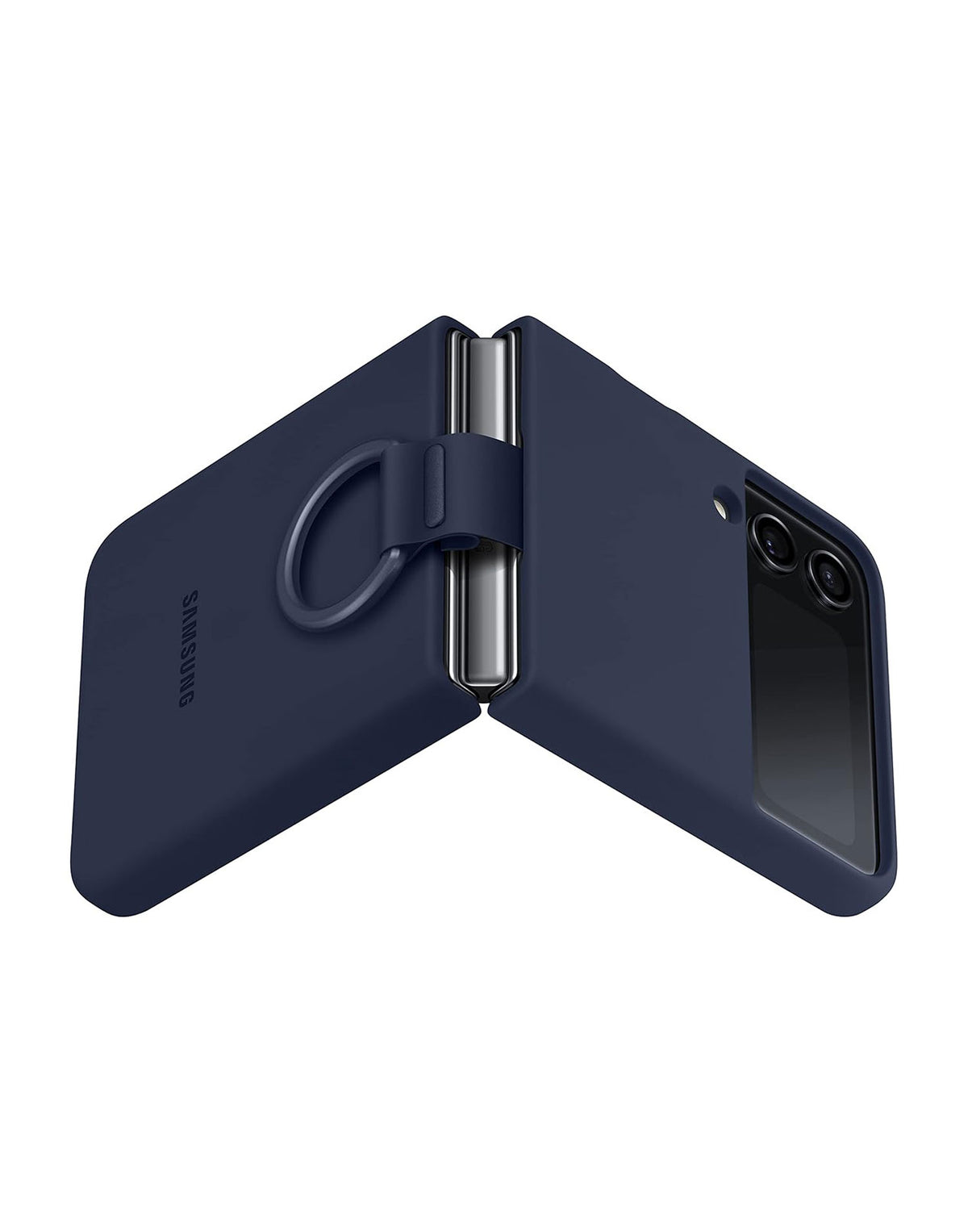 Samsung Galaxy Flip 4 Silicone Cover With Ring - Navy 