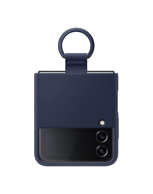 Samsung Galaxy Flip 4 Silicone Cover With Ring - Navy 