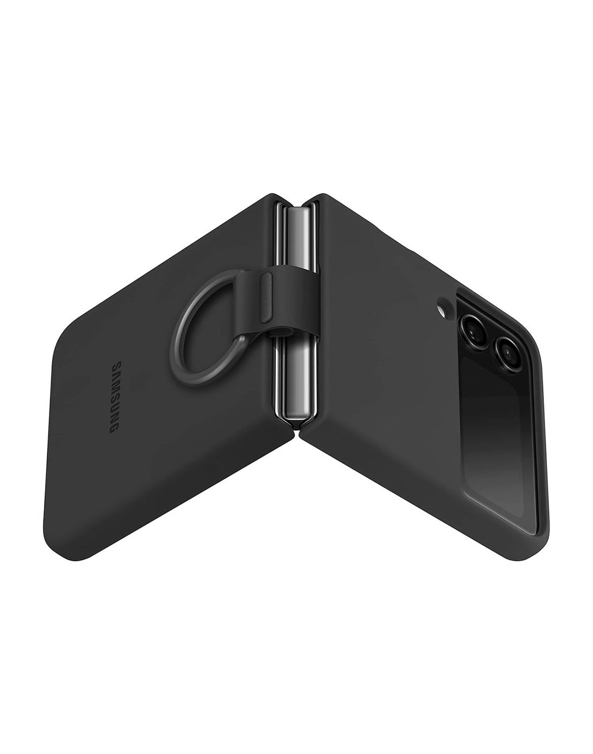 Samsung Galaxy Flip 4 Silicone Cover With Ring - Black