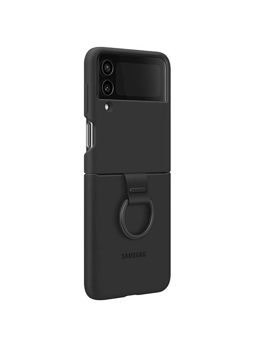 Samsung Galaxy Flip 4 Silicone Cover With Ring - Black