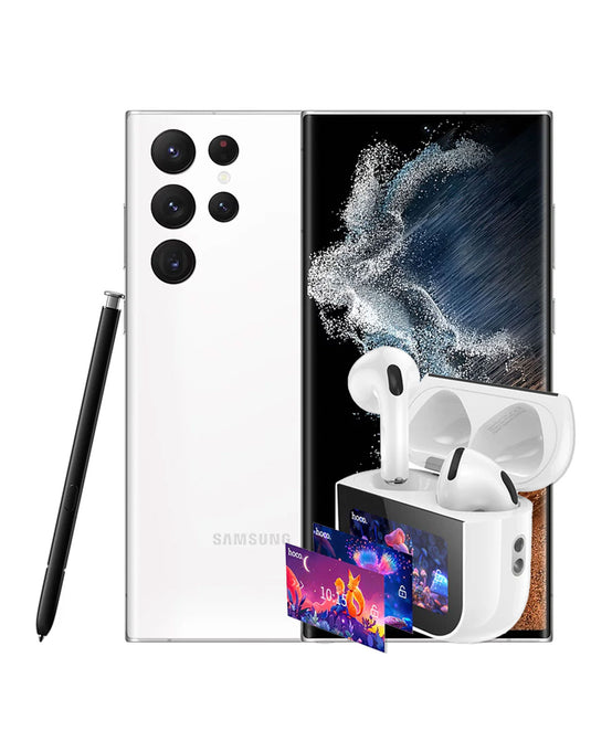Samsung Galaxy S22 Ultra 12GB 256GB 5G - Phantom White (Very Good Pre-Owned) + TWS Bluetooth Earbud (EW82) (Bundle Deal)