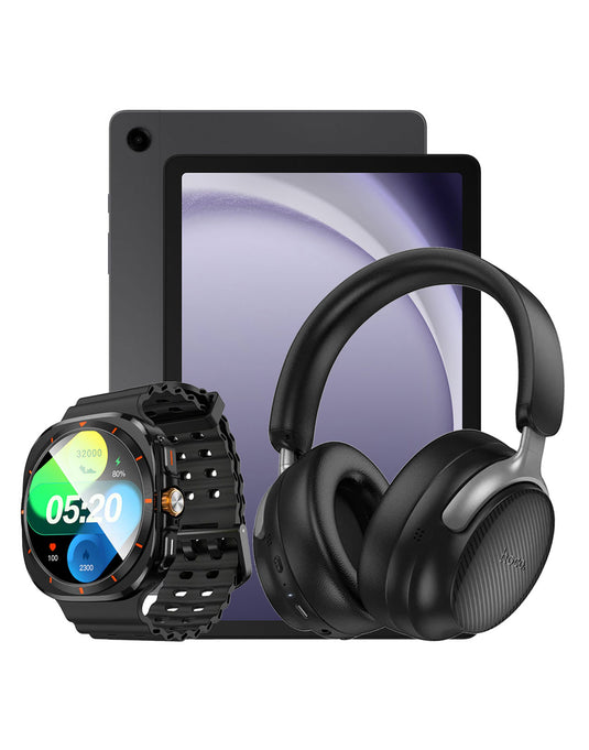 Samsung Galaxy Tab A9+ (2023) 11-inch 4GB 64GB Wifi Only - Graphite (Brand New) + Smart Sports Watch (Y29) + Bluetooth Premium Headset (W53 Plus) (Bundle Deal)