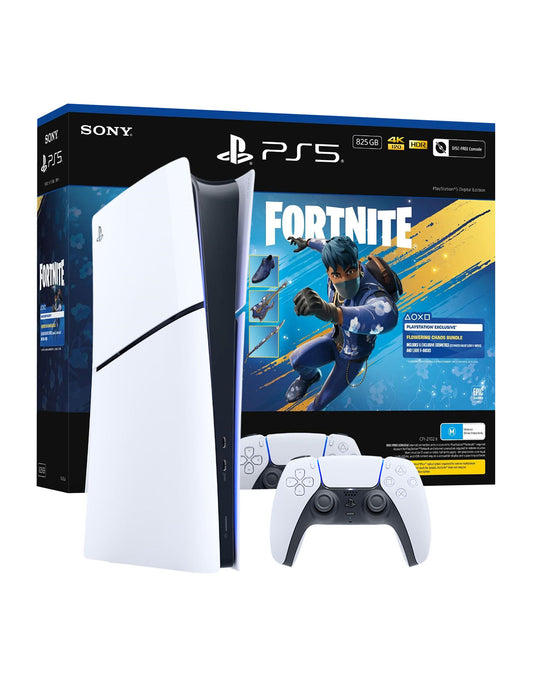 Sony PS5 Slim Digital Edition 825GB Console With Fortnite Flowering Chaos Bundle - (White)