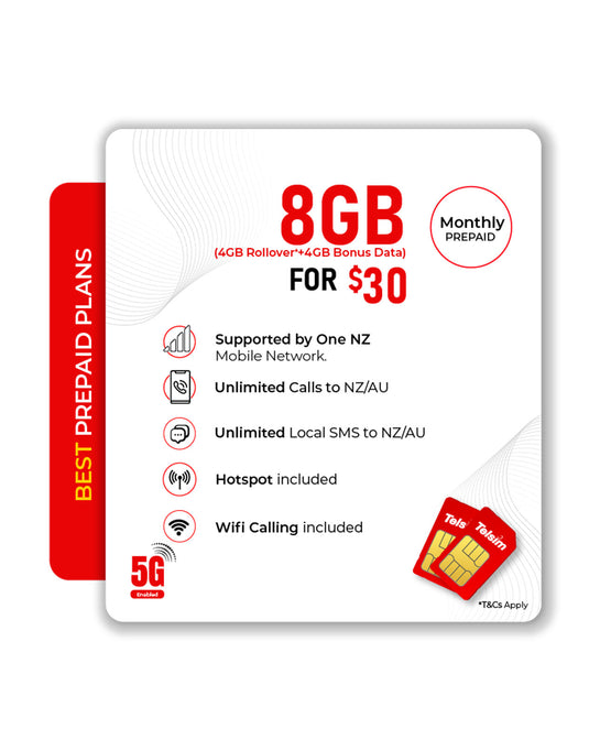 Telsim 8GB Data Prepaid SIM Card 5G