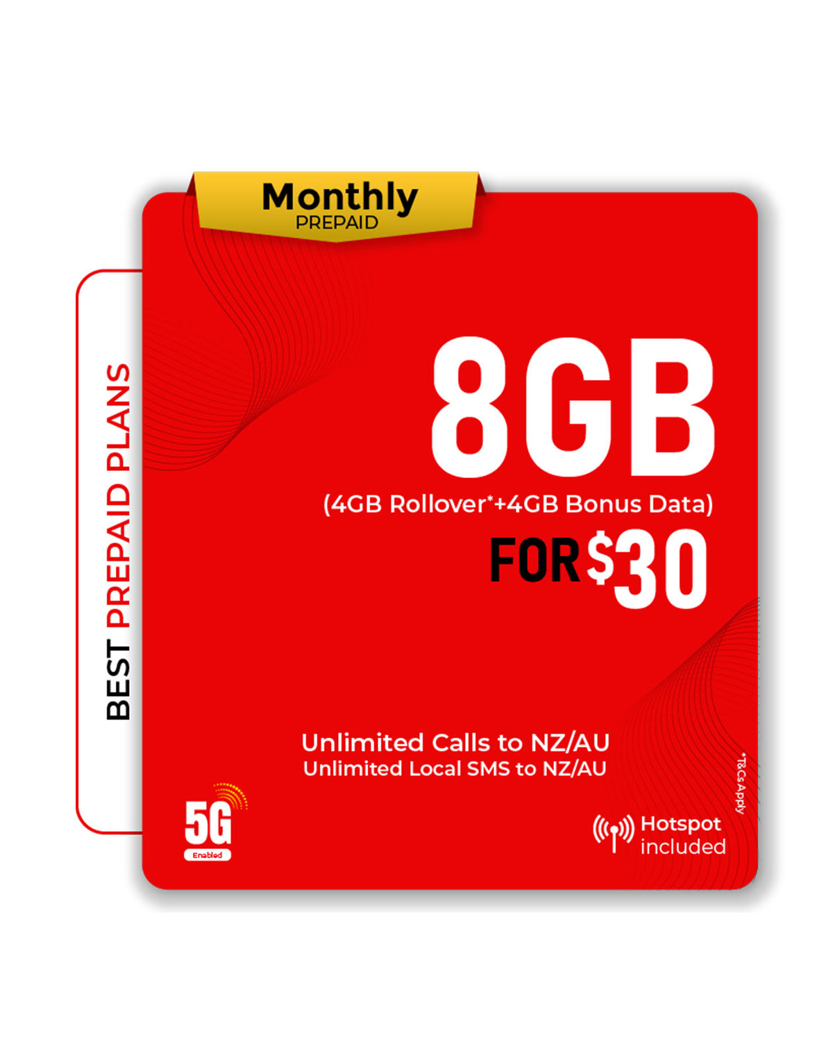 Telsim 8GB Data Prepaid SIM Card 5G