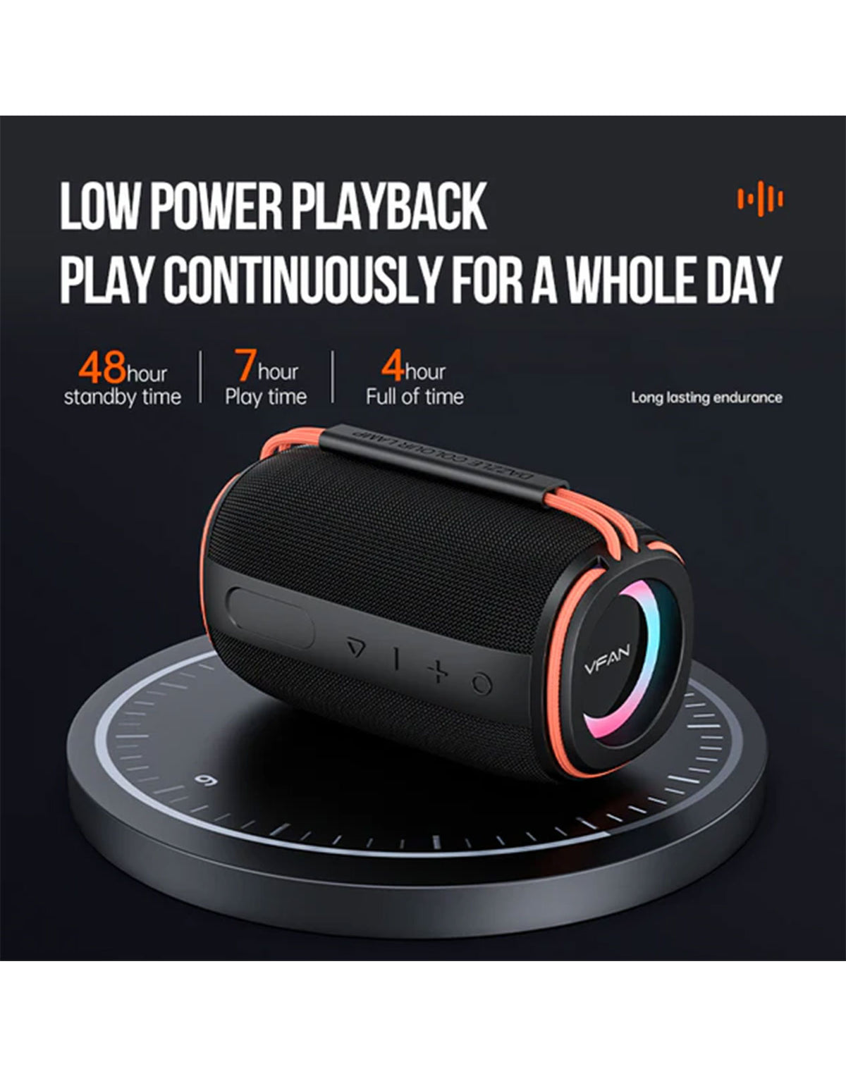 VFan Bluetooth Speaker 15W LED Ring Light Waterproof (BS07) (Brand New)
