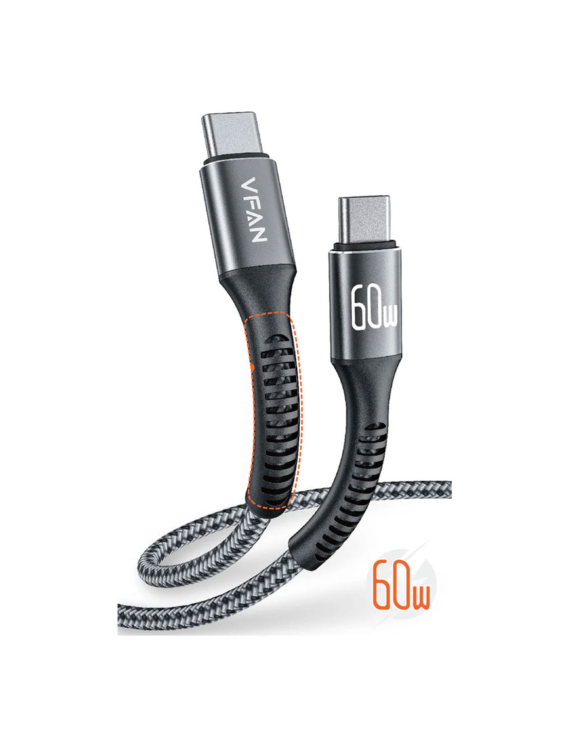 VFan 60W Super Fast Type C to Type C Cable 2 Meter (X22)