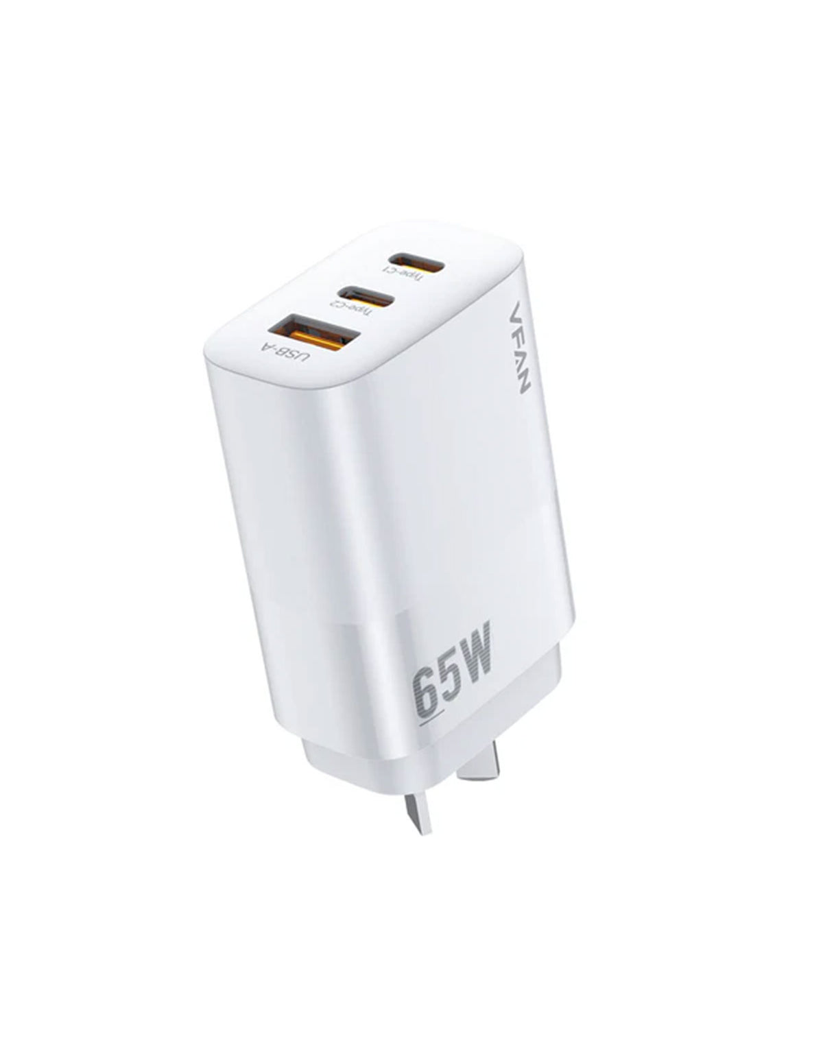 VFan AU7 Ultra Fast Charger 65W 2X USB-C & 1X USB-A (For Laptop/Macbook)