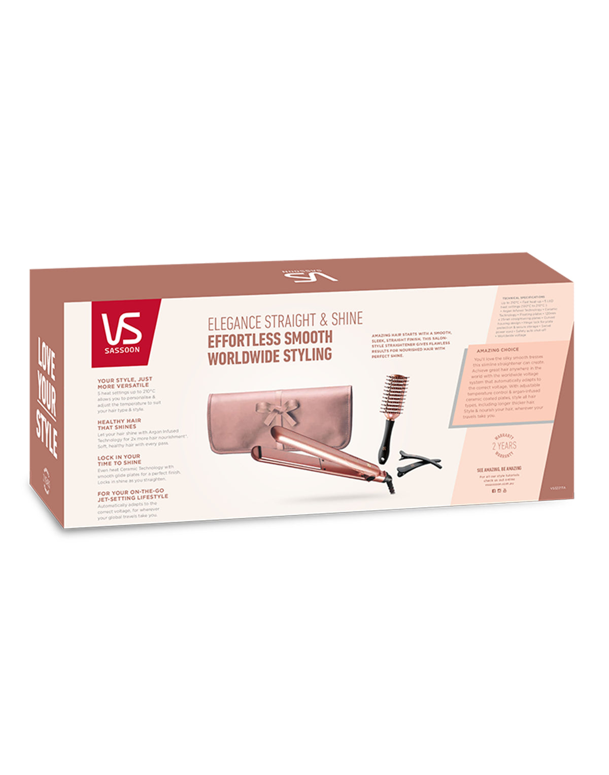 VS Sassoon Elegance Straight & Shine Straightener VSS221TA