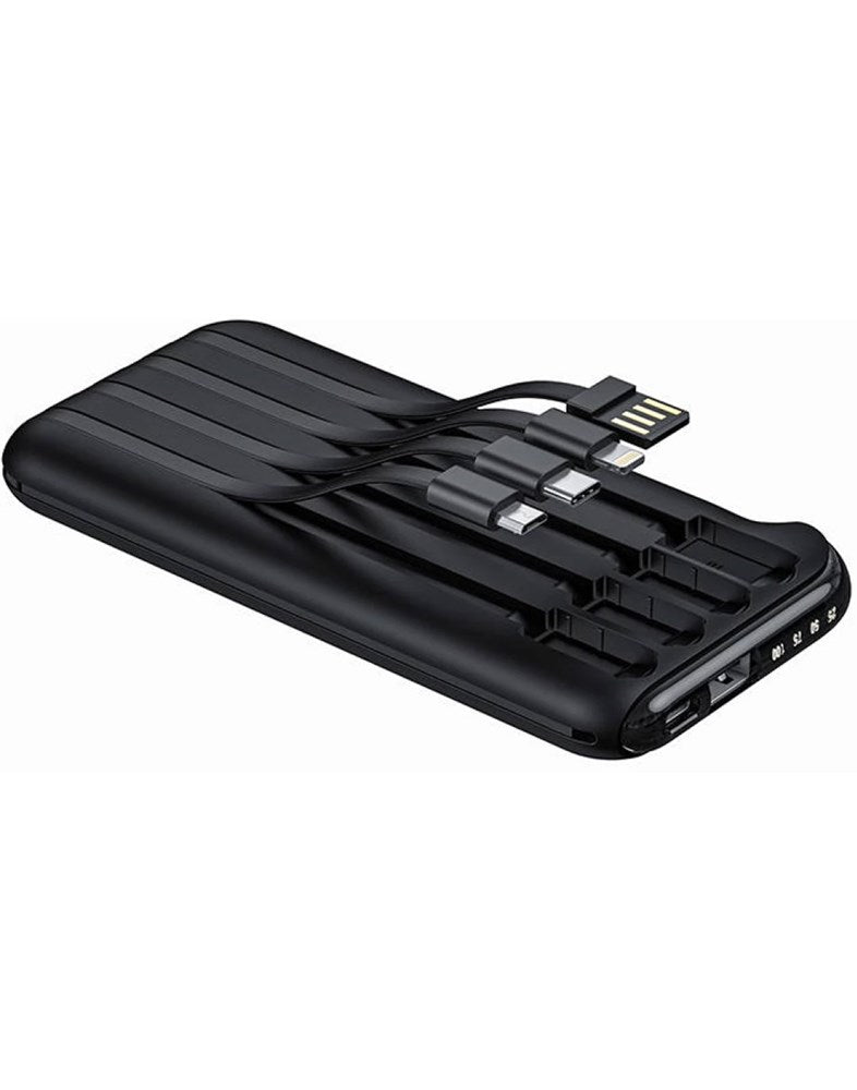 Vip Fan Power Bank 2 USB, 4 Built in Cables 10000mAh (F10)
