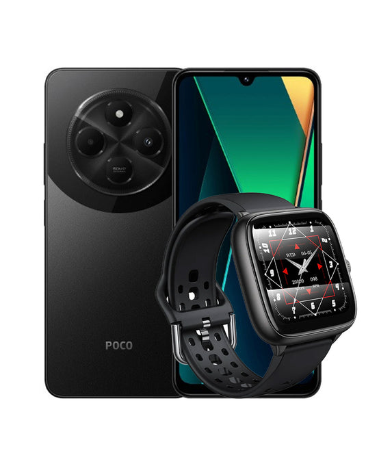 Xiaomi Poco C75 6GB 128GB 4G Dual Sim Smart Phone (Brand New) + Smart Sports Watch (Y36) (Bundle Deal)