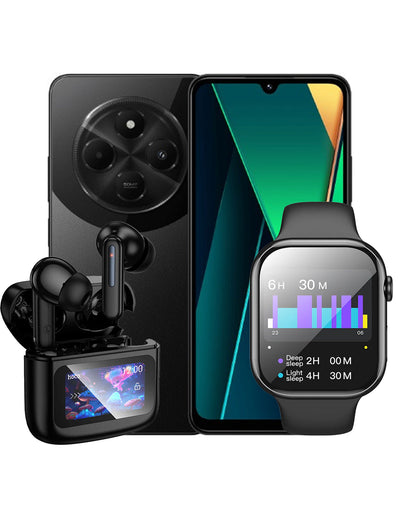Xiaomi Poco C75 6GB 128GB 4G Dual Sim Smart Phone (Brand New) + Bluetooth Buds EQ14 + Smart Watch Y30 (Bundle Deal)