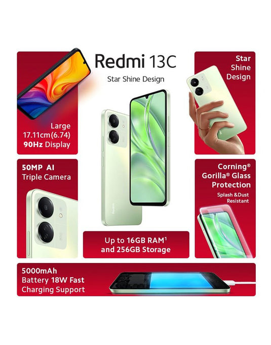 Xiaomi Redmi 13C (2023) 6GB 128GB 4G Dual Sim Smart Phone (Brand New) - TechCrazy