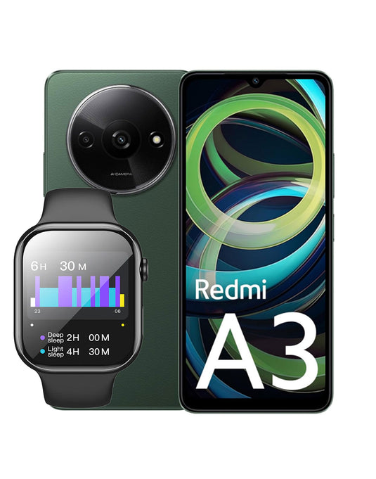 Xiaomi Redmi A3X (2024) 4GB 128GB 4G Dual Sim Smart Phone (Brand New) + Hoco Smart Watch (Y30)