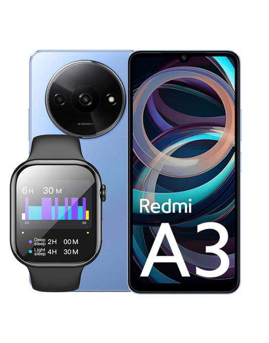 Xiaomi Redmi A3X (2024) 4GB 128GB 4G Dual Sim Smart Phone (Brand New) + Hoco Smart Watch (Y30)