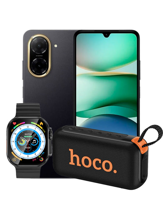 Xiaomi Redmi A5 3GB 64GB 4G Dual Sim + TPU Case - Midnight Black (Brand New) + Bluetooth Speaker (HC32) + Smart Watch (Y23 Ultra) (Bundle Deal)