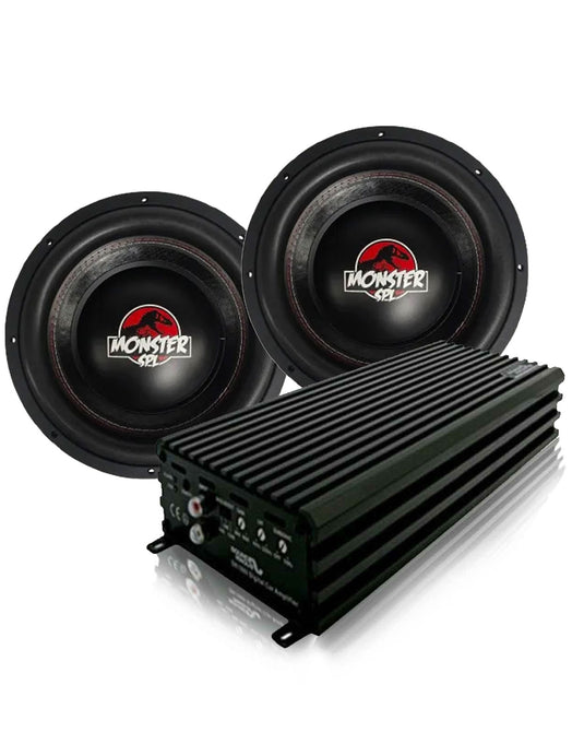 Zeroflex FLX-124 12-inch 800W RMS Monster Subwoofer - Black (Brand New) X2 + Class D Amplifier DK2000 (Bundle Deal)