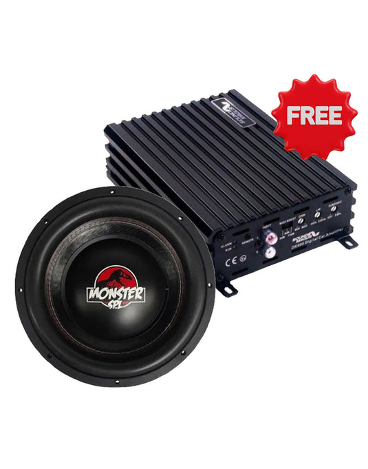 Zeroflex FLX-124 12-inch 800W RMS Monster Subwoofer - Black (Brand New) + Sound Magus DK600 Class D AMP (Bundle Deal)