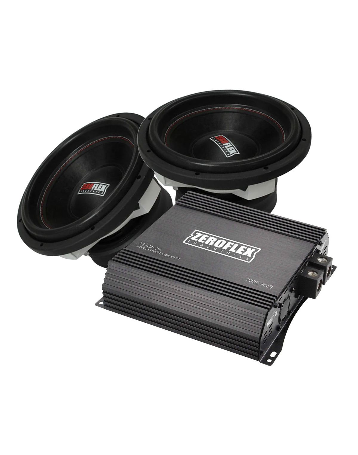 Zeroflex TKO-12- 12" 1000 RMS Subwoofer + Zeroflex Team-2K 2000RMS Mono Amplifier With Bass Controller (Bundle Deal)