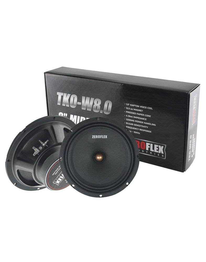 Zeroflex TKO-W8.0 8-inch Midbass Drivers 120 RMS With Box (2 Pairs)
