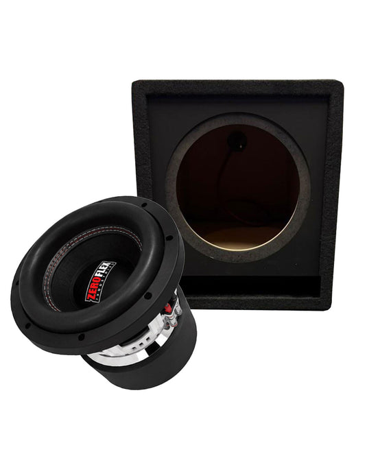 Zeroflex Team 8.0 8-inch Dual 4Ohm 1000RMS Subwoofer - Black (Brand New) + Subwoofer Box (Bundle Deal)