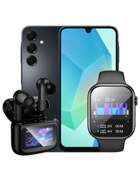 Samsung Galaxy A16 (2024) 4GB 128GB 4G Dual Sim Smart Phone (Brand New) + Smart Watch Y30 + Bluetooth Buds EQ14 (Bundle Deal)