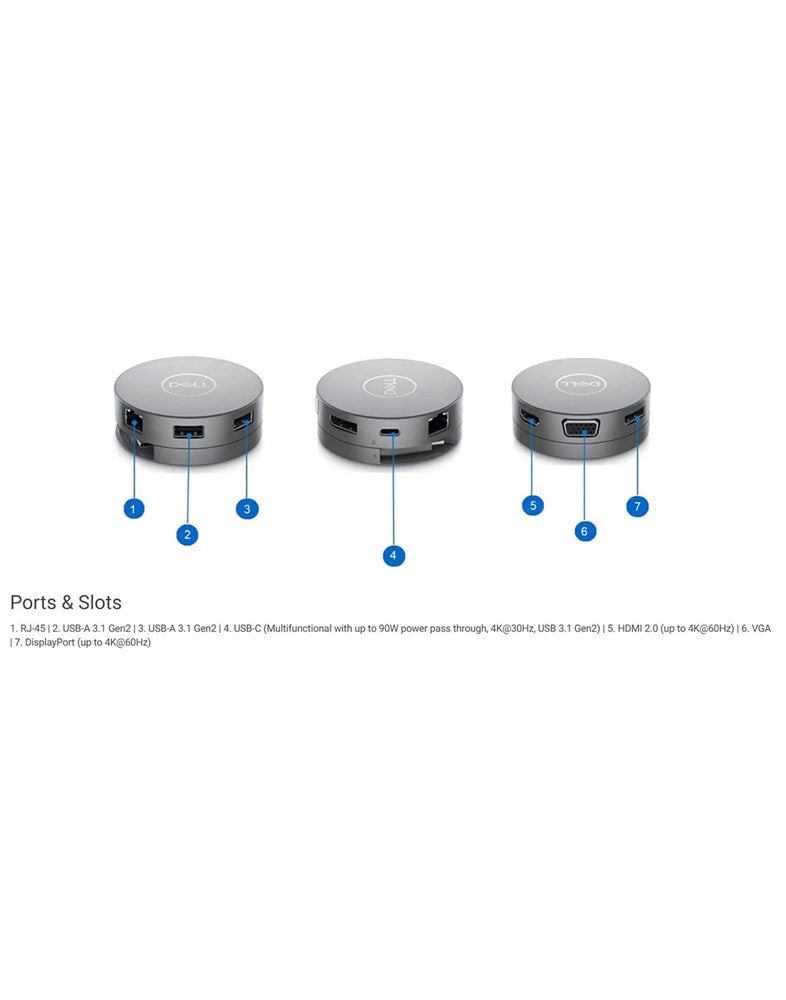 Dell Da310 Mobile Usb-C Adapter Compact 7In1 Up To 90W, Pd, Single Display, No Psu - TechCrazy