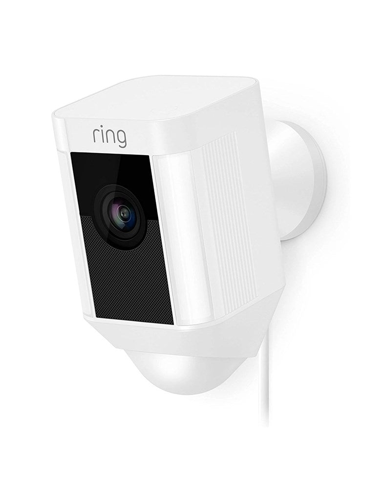 RING Spotlight Wired Powered Camera - White, 1080p, 2.4GHz Wi-Fi, 110dB Siren