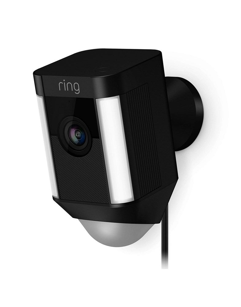 RING Spotlight Wired Powered Camera - White, 1080p, 2.4GHz Wi-Fi, 110dB Siren