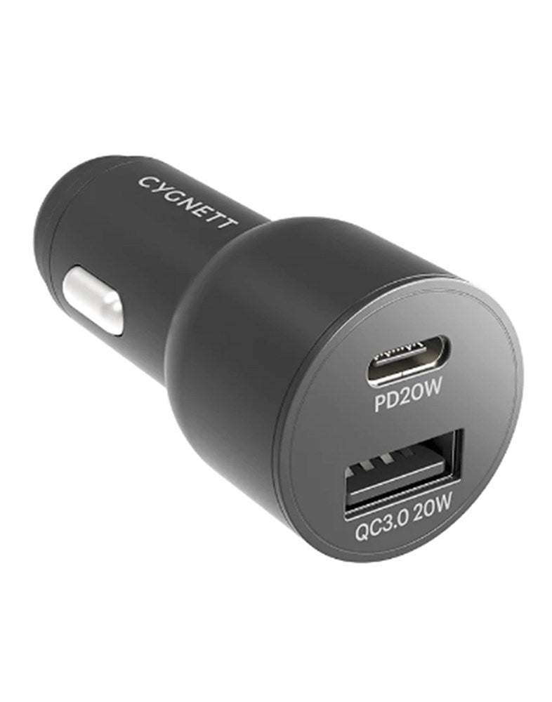 Cygnett 20W Dual Port Car Charger (20W USB-A + 20W USB-C)
