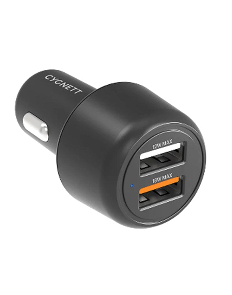 Cygnett 30W (18W + 12W) Dual USB-A Car Charger