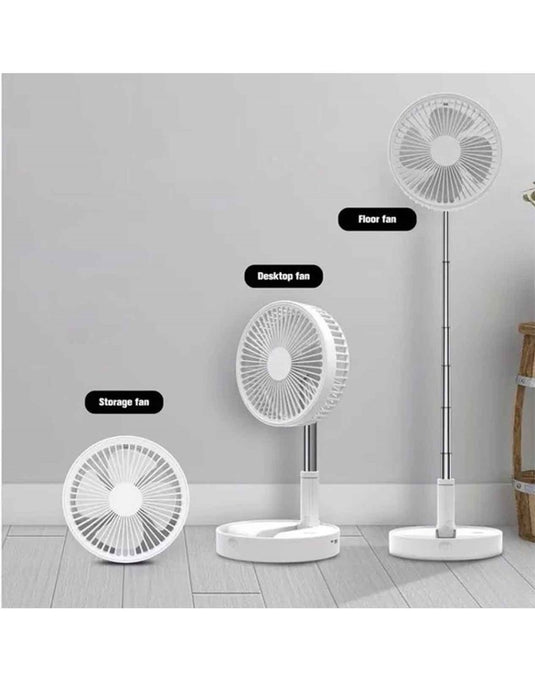 Foldable & Portable Desk and Floor Fan with USB Rechargeable 7200mAh Battery - TechCrazy