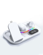 Load image into Gallery viewer, 4-in-1 Wireless Charger with RGB Lights &amp; Clock
