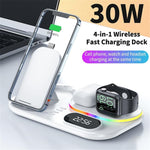 Load image into Gallery viewer, 4-in-1 Wireless Charger with RGB Lights &amp; Clock
