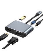 Load image into Gallery viewer, 5 in 1 USB C Hub -HDMI+VGA+Audio+USB3.0+PD Support 4K/2K Support VGA Adapter(Audio Out)
