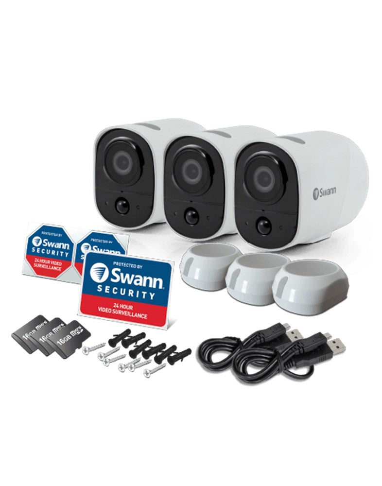 Swann Xtreem Wire-Free Security Camera w 16GB Card - 3 Pack